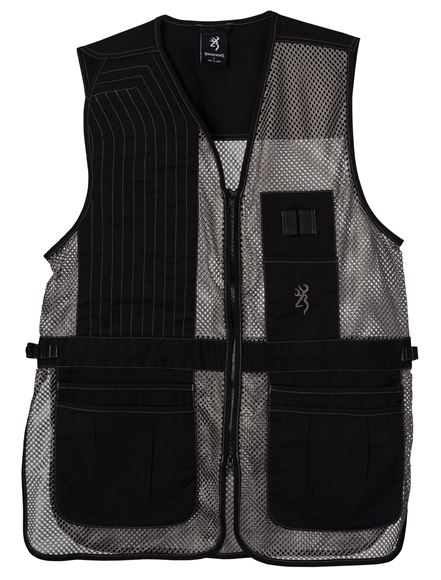 Picture of Browning Outdoor Clothing, Shooting Vests - Trapper Creek Mesh Shooting Vest, Black/Grey, Large