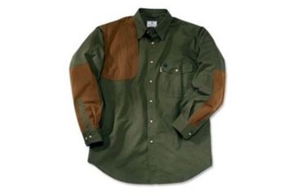 Picture of Beretta Men's Clothing, Jackets - Upland Canvas Overlay Shooting Shirt, Brown/Loden, XXL