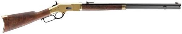 Picture of Winchester Model 1866 Deluxe Lever Action Rifle - .44-40, 24" Octagon Barrel, Brushed Polish Finish, Brass Receiver, Grade V/VI Satin Oil Finish Black Walnut Stock, 14rds