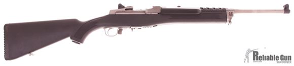 Picture of Used Ruger Mini-14 Ranch Semi-Auto Rifle - 5.56mm NATO/223 Rem, 18.50", Matte Stainless, Black Synthetic Stock, 1x5rds, Blade Front & Adjustable Rear Sights, Very Good Condition