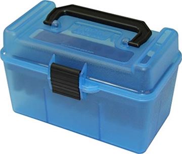 Picture of MTM Case-Gard Deluxe H-50 Series Rifle Ammo Case - H50-RM, 50rds, Clear Blue