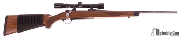 Picture of Used Ruger M77 Mark II Ultralight Bolt-Action 243 Win, 20'' Light Profile Barrel, Walnut Stock w/Ebony Forend Cap, With Bushnell 4x Sportview Scope, Very Good Condition