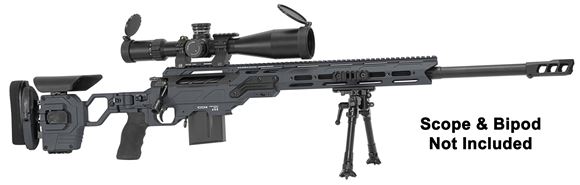 Picture of Cadex Defense CDX-30 GUARDIAN Rifle - 6.5 Creedmoor, 26", 1-8" Twist, Hybrid Sniper Grey/Black, DX2 Trigger, Oversized Cross Hatch Bolt Knob, 10rds, Skeleton Buttstock, 20 MOA Rail, With MX1 Muzzle Brake