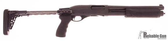 Picture of Used Remington 870 Express Pump-Action 12ga, 3" Chamber, Dlask 12" Barrel, Sage International TS880RLW Collapsing Stock, Also Has Original 26" Vent Rib Barrel (M), Good Condition