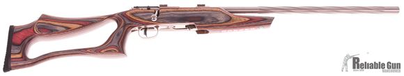 Picture of Used Savage Mark II BSEV Bolt-Action Rifle - 22 LR, 21" Spiral Fluted Stainless Heavy Barrel, Laminate Evolution Thumbhole Stock, Accutrigger, Bases, 5rd Mag, New In Box/ Salesman Sample