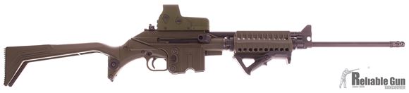Picture of Used Kel Tec SU-16 Semi-Auto 223 Rem, With Trace Optics Red Dot, OD Green, 3 Mags & Soft Case, Very Good Condition