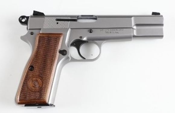 Picture of Tisas, Canuck HP Single Action Semi-Auto Pistol -  9mm Luger, Walnut Grips, Stainless, 2x10rds