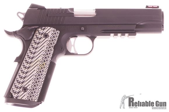 Picture of Used SIG SAUER 1911 Tactical Operations Single Action Semi-Auto Pistol - 45 ACP, 5.0", Nitron, Ergo XT Grips, 3 Mags, Low-Profile Night Sights, Rail, Ambi Safety, Magwell Excellent Condition