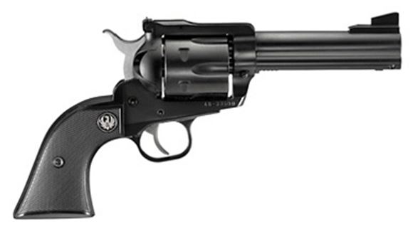 Picture of Ruger New Model Blackhawk Single Action Revolver - 45 Colt, 4.6", Blued, Alloy Steel, Black Checkered Hard Rubber Grips, 6rds, Ramp Front & Adjustable Rear Sights