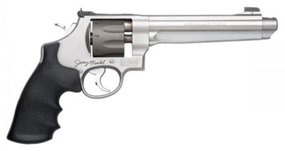 Picture of Smith & Wesson (S&W) Performance Center Model 929 "Jerry Miculek" DA/SA Revolver - 9mm, 6.5", Glass Bead, Stainless Steel Frame & Titianium Alloy Cylinder, Synthetic Grip, 8rds, Patridge Front & Adjustable Rear Sights