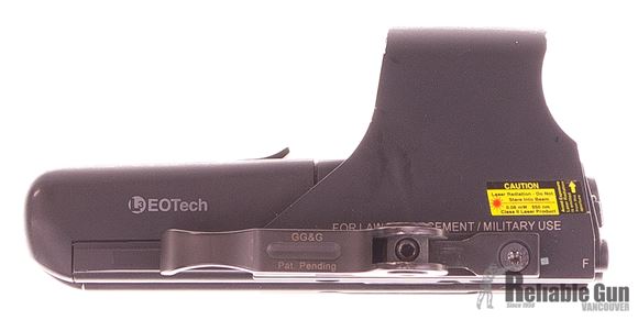 Picture of Used EOtech 512 Holographic Sight, 1 MOA Dot & 65 MOA Ring, 2x AA Batteries, With GG&G Quick Release Lever, Good Condition