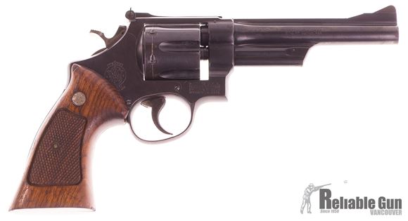Picture of Used Smith & Wesson Model 28 Highway Patrolman, 357 Mag, 6'' Barrel, 6 Shot Revolver, Wood Grips, Adjustable Rear Sight, Minor Rust, Good Condition