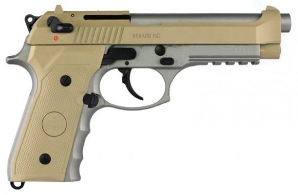 Picture of Girsan Regard MC DA/SA Semi-Auto Pistol - 9x19mm Parabellum, 125mm, Two-Tone Desert Sand/Silver, 2x10rds, w/Rail