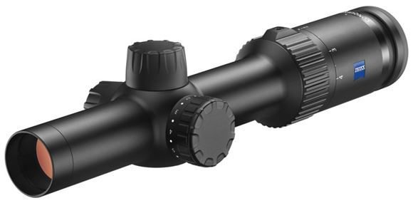 Picture of Zeiss Hunting Sports Optics, Conquest V4 Riflescope - 1-4x24mm, 30mm, Illuminated German Post Reticle (#60), 1/2 MOA Click Adjustment, Matte Black