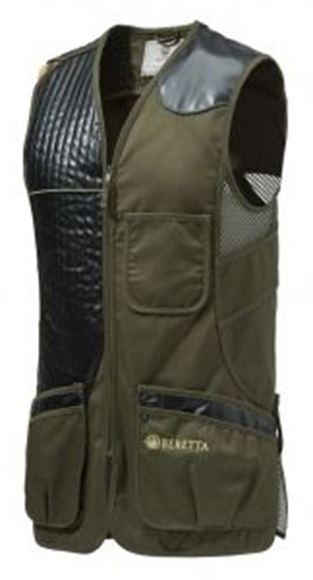 Picture of Beretta Men's Clothing, Vests - Eco Leather Sporting Vest, Adult, Dark Olive, L