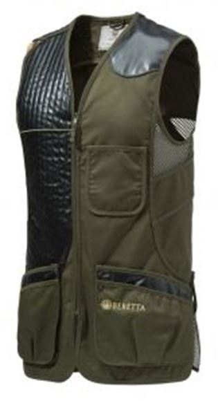 Picture of Beretta Men's Clothing, Vests - Eco Leather Sporting Vest, Adult, Dark Olive, 2XL