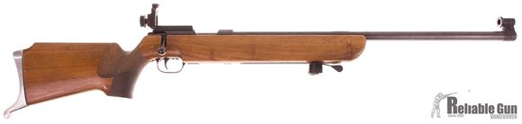 Picture of Used Walther Heavy Barrel Target Bolt Action 22LR, Single Shot, 25'' Heavy Barrel w/Olympic Style Sights, Wood Stock, Adjustable Trigger, Hand Stop, Wood is Worn, Overall Good Condition