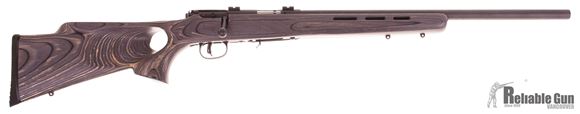 Picture of Used Savage 93R17 BTV Rimfire Bolt Action Rifle - 17 HMR, 21", Matte Blued, Carbon Steel, Gray Wood Laminate Thumbhole Stock,  2 Magazines, AccuTrigger, Excellent Condition