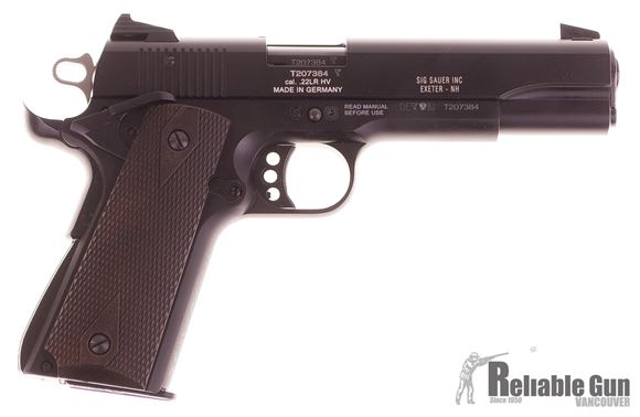 Picture of Used Sig Sauer 1911-22 Semi-Auto 22LR, Black w/Wood Grips, 2 Mags & Original Case, Excellent Condition