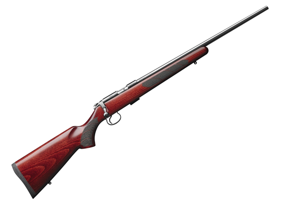 Picture of CZ 455 American Red Rimfire Bolt Action Rifle - 22 LR, 20.5", Hammer Forged, Blue, Red Beech Stock, 5rds, Adjustable Trigger