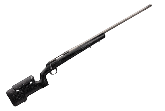 Picture of Browning X-Bolt Max Long Range Bolt Action Rifle - 7mm Rem Mag, 1-9 1/2", 26" Stainless Fluted Heavy Sporter Barrel, Composite Adjustable Stock, Black and Grey Splatter Texture, Muzzle Brake and Thread Protector, 3rds
