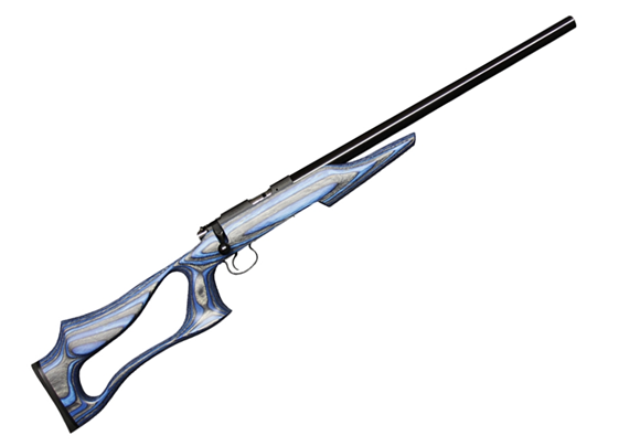 Picture of CZ 455 Evolution Varmint Rimfire Bolt Action Rifle - 22 LR, 20-1/2", Hammer Forged, Blued, Threaded Muzzle, Blue/Grey Hardwood Laminate Stock, 5rds, Adjustable Trigger