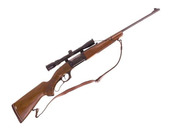 Picture of Used Savage 99C Lever Action Rifle, 308 Win, Wood Stock, 1 Magazine, 22'' Barrel w/Sights, Tasco 3-9x32 Scope, Very Good Condition