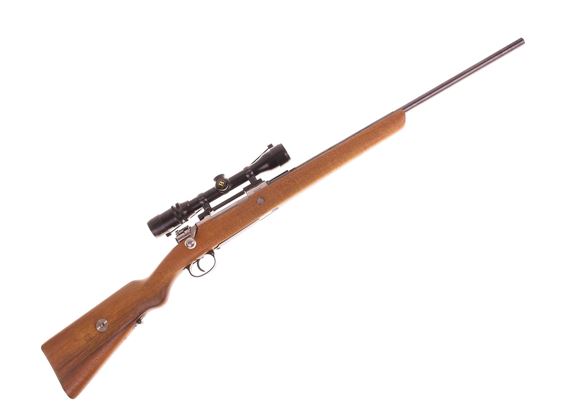 Picture of Used DWM Mauser 98 Bolt-Action 7x57mm, Sporterized, 23'' Barrel, Wood Stock, Bushneel Scopechief 2.5-8 Scope, Good Condition