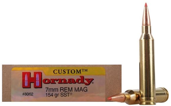 Picture of Hornady Custom Rifle Ammo - 7mm Rem Mag, 154Gr, InterLock SP, 20rds Box