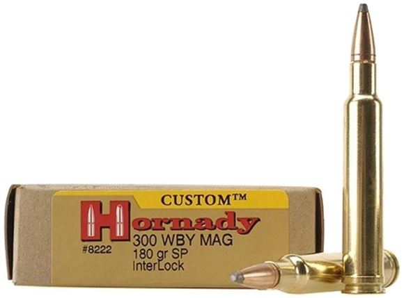 Picture of Hornady Custom Rifle Ammo - 300 Wby Mag, 180GR, InterLock SP, 20rds Box