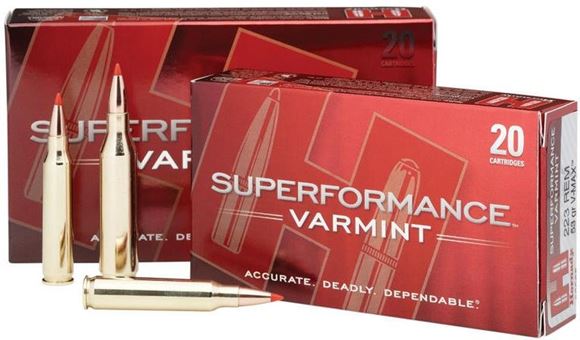 Picture of Hornady Superformance Varmint Rifle Ammo - 22-250, 50Gr, V-Max Superformance, 20rds Box