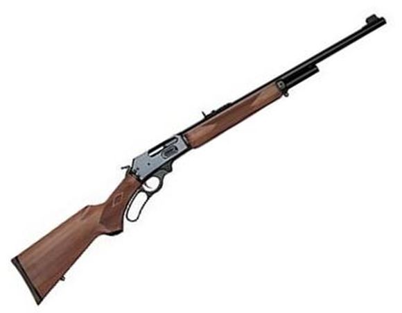 Picture of Marlin Model 1895 Lever Action Rifle - 45-70 Govt, 22", Blued, American Black Walnut Pistol Grip Stock w/Fluted Comb, 4rds, Brass Bead Ramp Front & Adjustable Semi-Buckhorn Folding Rear Sights