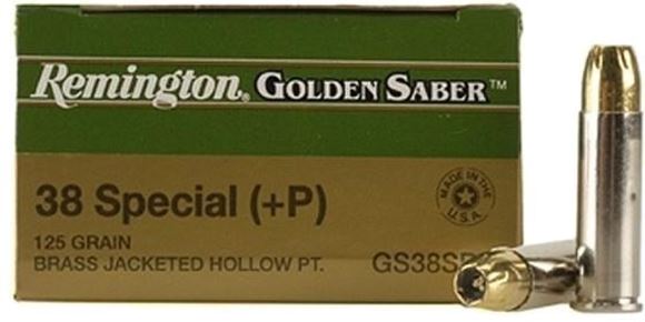 Picture of Remington Premier Golden Saber High Performance Jacket Handgun Ammo - 38 Special +P, 125Gr, BJHP, 25rds Box