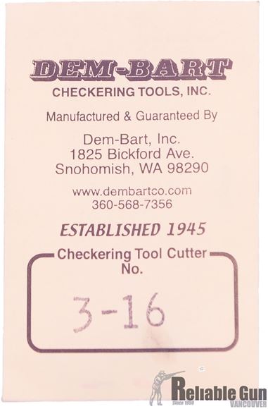 Picture of Dem Bart 3-16LPI Checkering Cutter (R.H.guide L.H.Cutter)