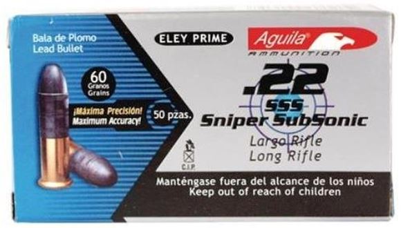 Picture of Aguila Rimfire Ammo, Special Products - 22 Sniper Subsonic/Long Rifle Subsonic Lead Solid Point, 22 LR, 60Gr, Lead Solid Point, 5000rds Case, Subsonic, 950fps