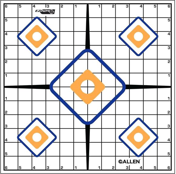 Picture of Allen Shooting Accessories, Targets/Throwers - EZ Aim Sight Grid Target, 12"x12", 12 Pack