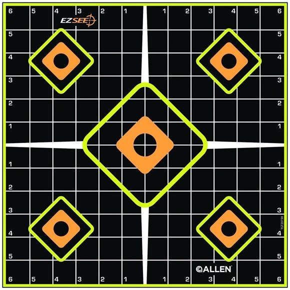 Picture of Allen Shooting Accessories, Targets/Throwers - EZ Aim Splash Adhesive Grid Target, 12"x12", 5 Pack