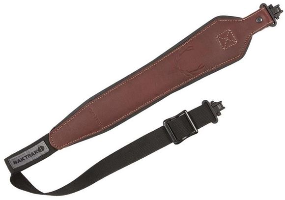 Picture of Allen Shooting Accessories, Gun Slings - BakTrak Bull Basin Leather Sling, Brown/Black, Adjustable