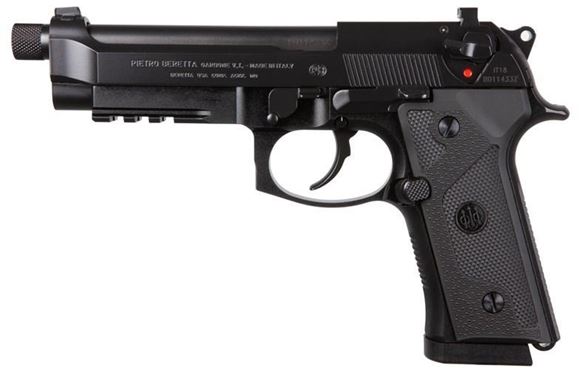 Picture of Beretta M9 A3 DA/SA Semi-Auto Pistol - 9mm Luger, 125mm, Chrome Lined, 1/2"x28 Threaded w/Protector, Black Oxide/PVD Finished, Steel Slide & Alloy Frame w/3-Slot Picatinny Rail, Vertec-Style Thin Grips