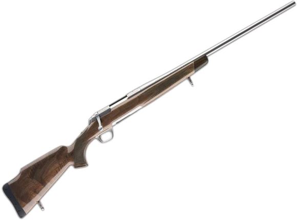 Picture of Browning X-Bolt White Gold Bolt Action Rifle - 30-06 Sprg, 22", Sporter Contour, Satin Stainless Steel, Gloss Grade IV/V Black Walnut Monte Carlo Stock w/Rosewood Forend Cap & Pistol Grip Cap, 4rds, Adjustable Feather Trigger