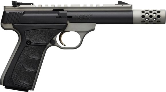 Picture of Browning Buck Mark Field/Target Micro SR Rimfire Semi-Auto Pistol - 22 LR, 4-2/5", Matte Black w/ Grey Anodized Frame, Aluminum Alloy Receiver, UFX Overmolded Grips, 10rds, Pro-Target Adjustable Sights, Full Length Picatinny Scope Rail, w/ Pistol Rug
