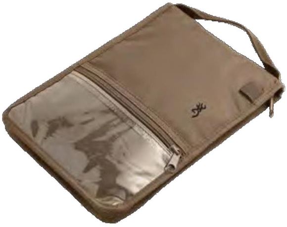 Picture of Browning Ammo Cases - Ammo Organizer, 80 Rd Capacity, Brown, Canvas, Clear Zipped Pocket