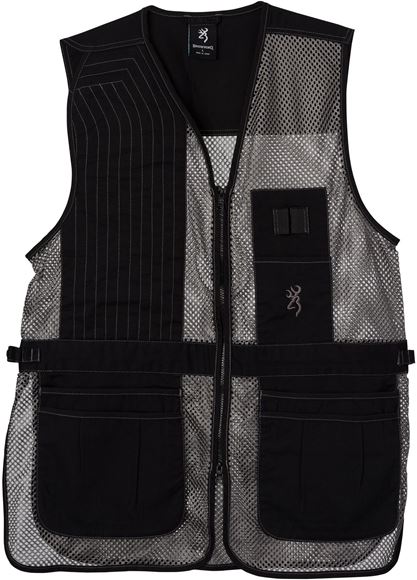 Picture of Browning Outdoor Clothing, Shooting Vests - Trapper Creek Mesh Shooting Vest, Black/Grey, Med