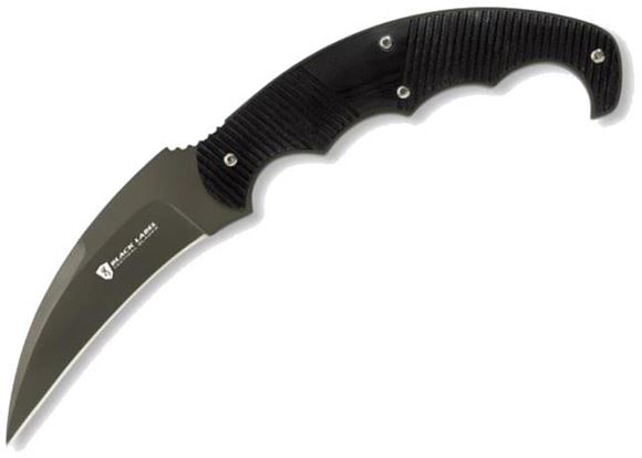 Picture of Browning Knives - Black Label Tactical Fear Factor, 3-1/2", 440 Stainless, Hollow Ground Wharncliffe Titanium Coated Hawkbill/Talon, Textured Black G-10 Scales, Blade-Tech Polymer Sheath