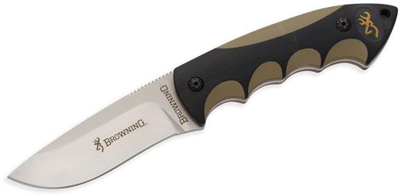 Picture of Browning Knives - Steel Sharp Skinner, 3.5" Blade, 7Cr Stainless Steel, Carbide Sharpener Module, Hollow Ground, Brushed Finish
