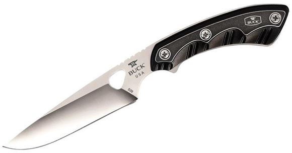 Picture of Buck Hunting Knives - Open Season Small Game Knife, Satin Finish 420HC Steel, 4-1/2" Drop Point Fixed Blade, Thermoplastic Handle, Nylon Sheath