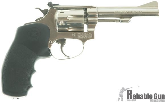 Picture of Used Smith & Wesson Model 34-1 Revolver, .22 LR, 6 Shot, Nickel Plated, Hogue Grip, Holster, Good Condition, 12(6) License Required