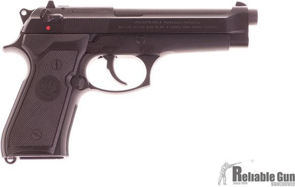 Picture of Used Beretta 92FS Semi Auto Pistol, 9mm Luger, Black, 3 Dot Sight, 2 Magazines, Original Box, Excellent Condition