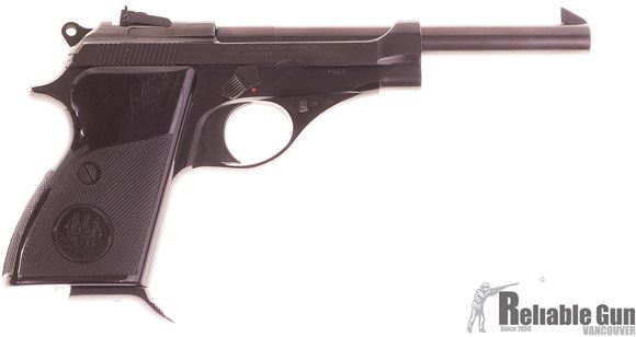 Picture of Used Beretta Model 71 Single Action Semi-Auto Pistol - 22 LR, 6", (152mm), Blued, Polymer Grips, 2 Magazines, Thumb Lever Safety, Very Good Condition