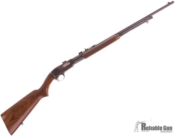 Picture of Used Winchester 61 Pump Action Rifle, 22 LR, 24'' Barrel w/Sights, Wood Stock, (1952 Production) Weaver Bases Installed with Epoxy (Not Drill & Tap), SIN # Electric Penciled on Slide Arm, Bluing Good w/ Minor Scratches, Wood Good, Mechanically Sound, Goo